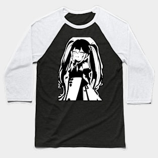 Black White Kawaii Gothic Girl Baseball T-Shirt